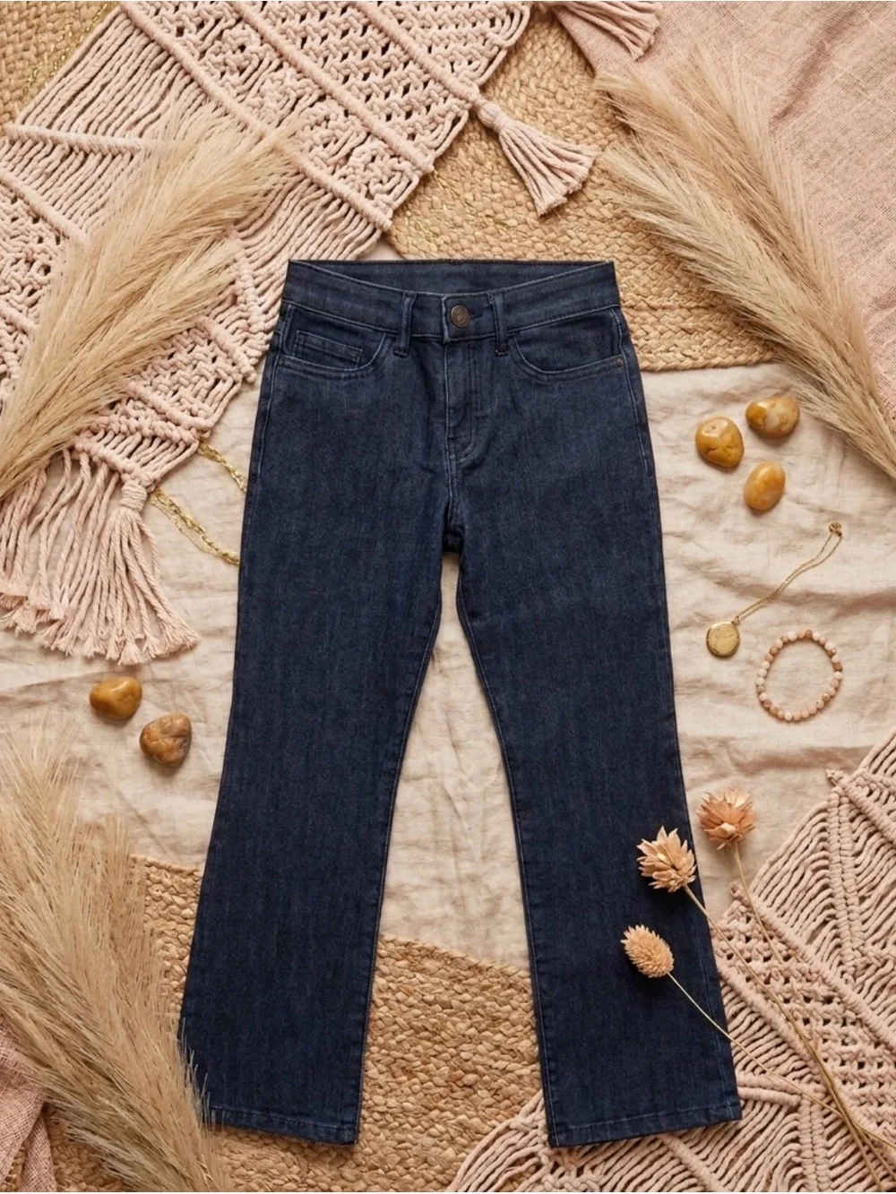 Girls Dark Wash Bootcut Jeans